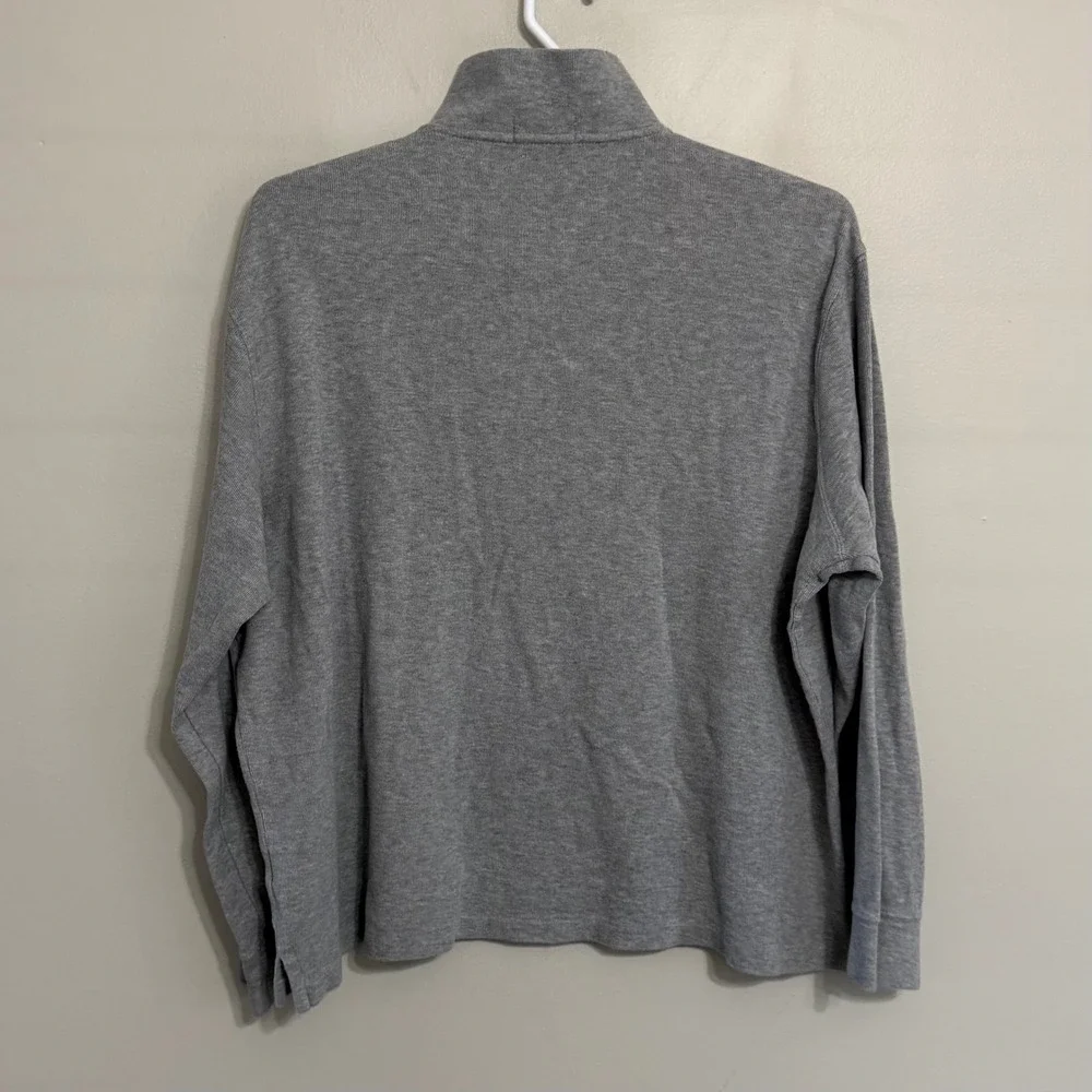 Polo Ralph Lauren Mens 2XL Gray Estate Rib 1/4 Zip Pullover Sweater Cotton